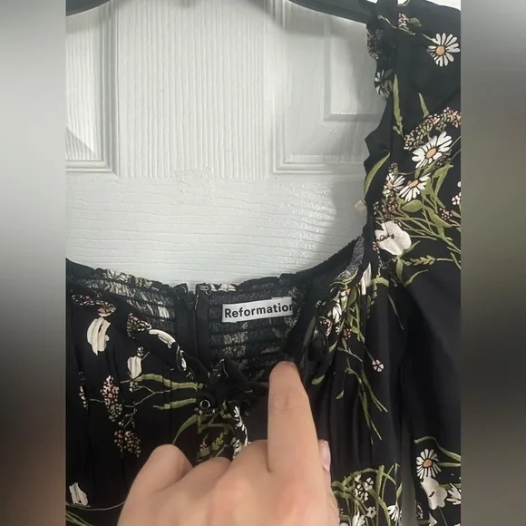 Reformation Fairway Floral Print Crepe Midi Dress - Picture 5 of 9